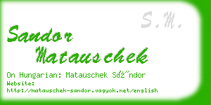 sandor matauschek business card